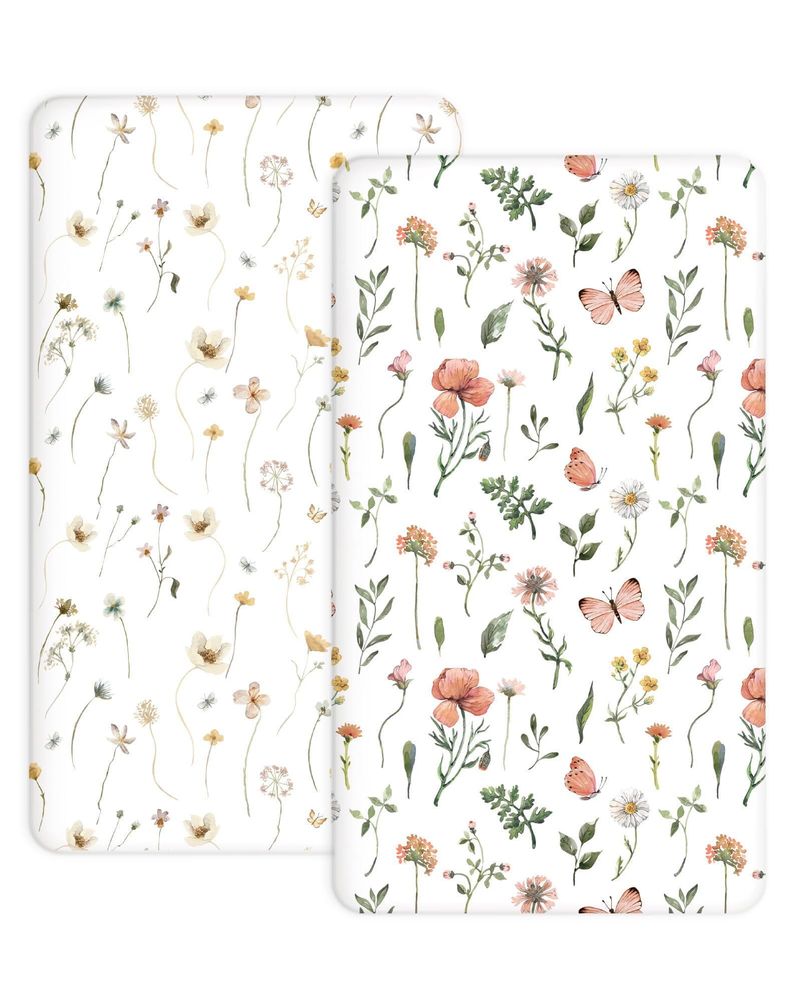 Woodiville butterfly garden pack-n-play sheets; soft, breathable surface for gentle sleep.