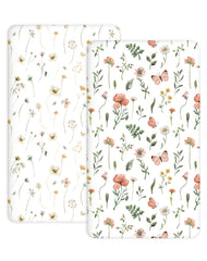 Woodiville butterfly garden pack-n-play sheets; soft, breathable surface for gentle sleep.