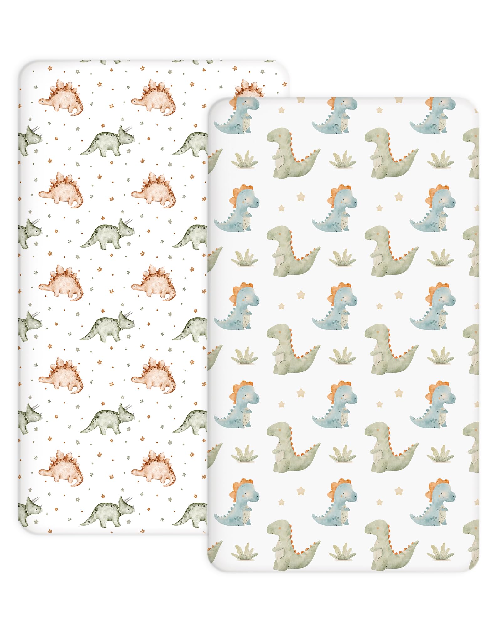 Woodiville 2-pack crib sheets fit 28 x 52 inches with a secure elastic band.
