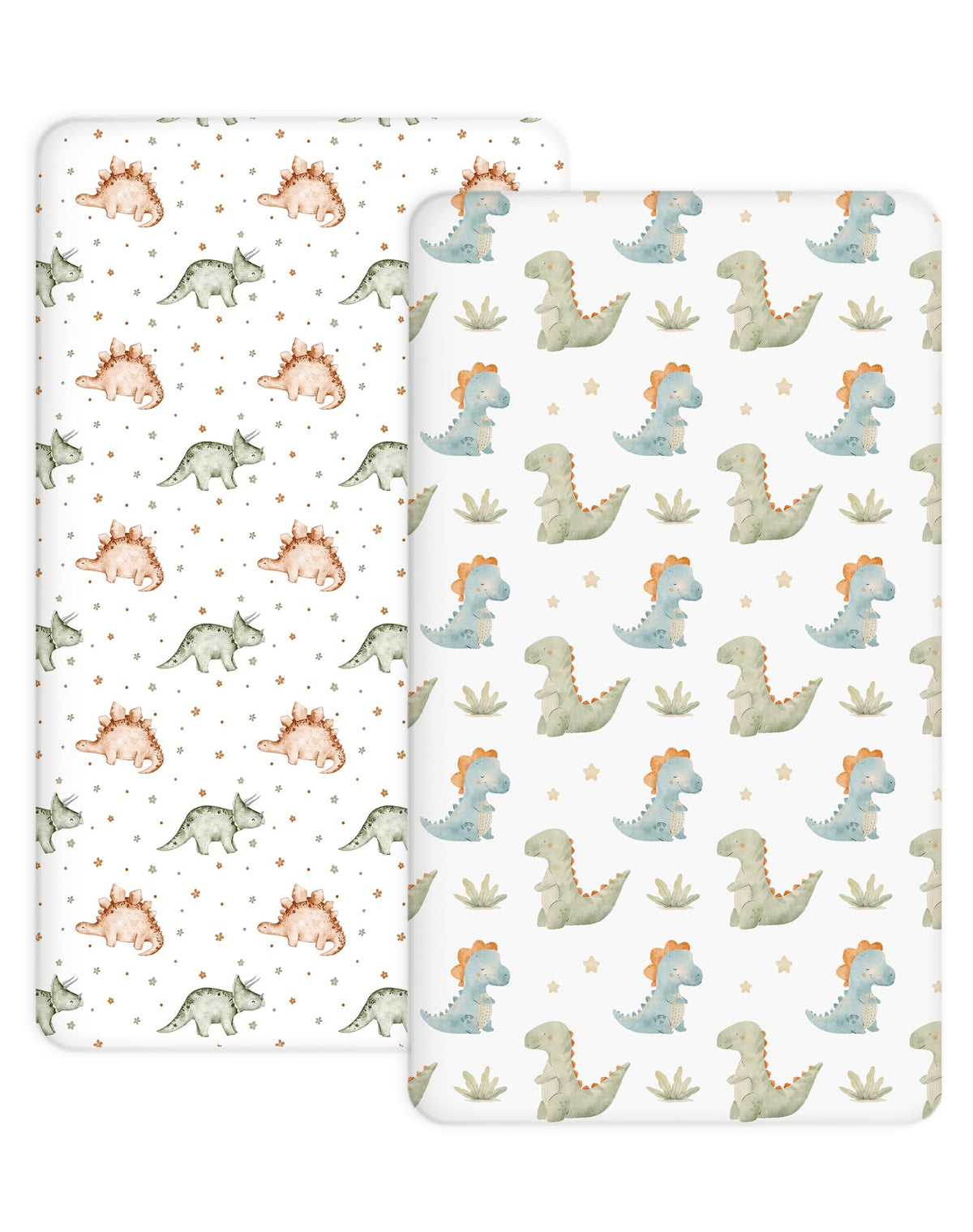 Woodiville 2-pack crib sheets fit 28 x 52 inches with a secure elastic band.