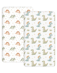 Woodiville 2-pack crib sheets fit 28 x 52 inches with a secure elastic band.