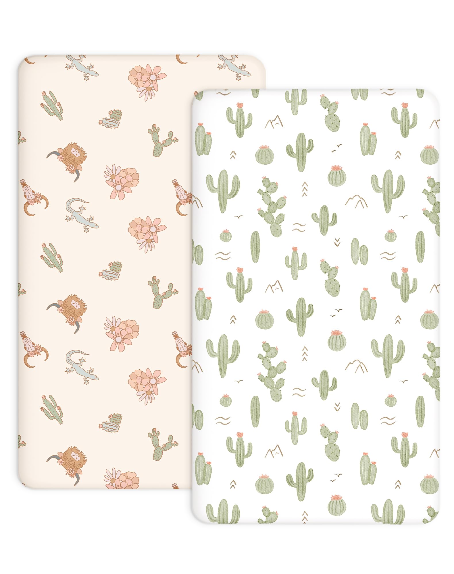 Woodiville Crib Sheets Cactus Cozy packaged for quick nursery setup.