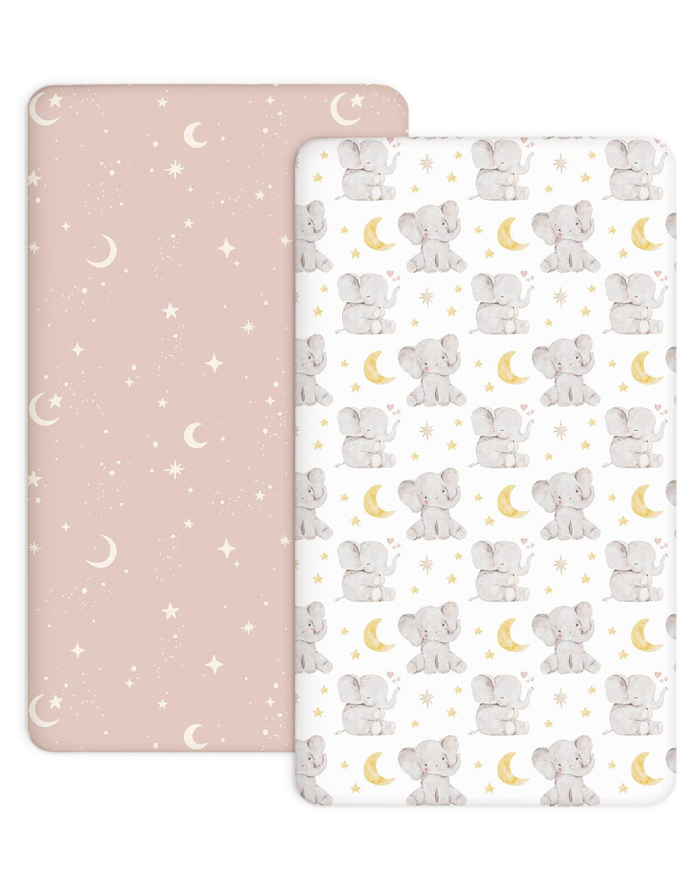 Woodiville Elephant Dream crib sheets pack: cozy set for nursery play and sleep
