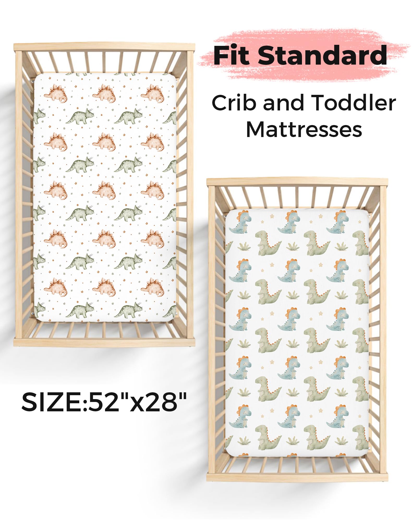 Woodiville fitted crib sheet showing durable elastic edges for secure fit.