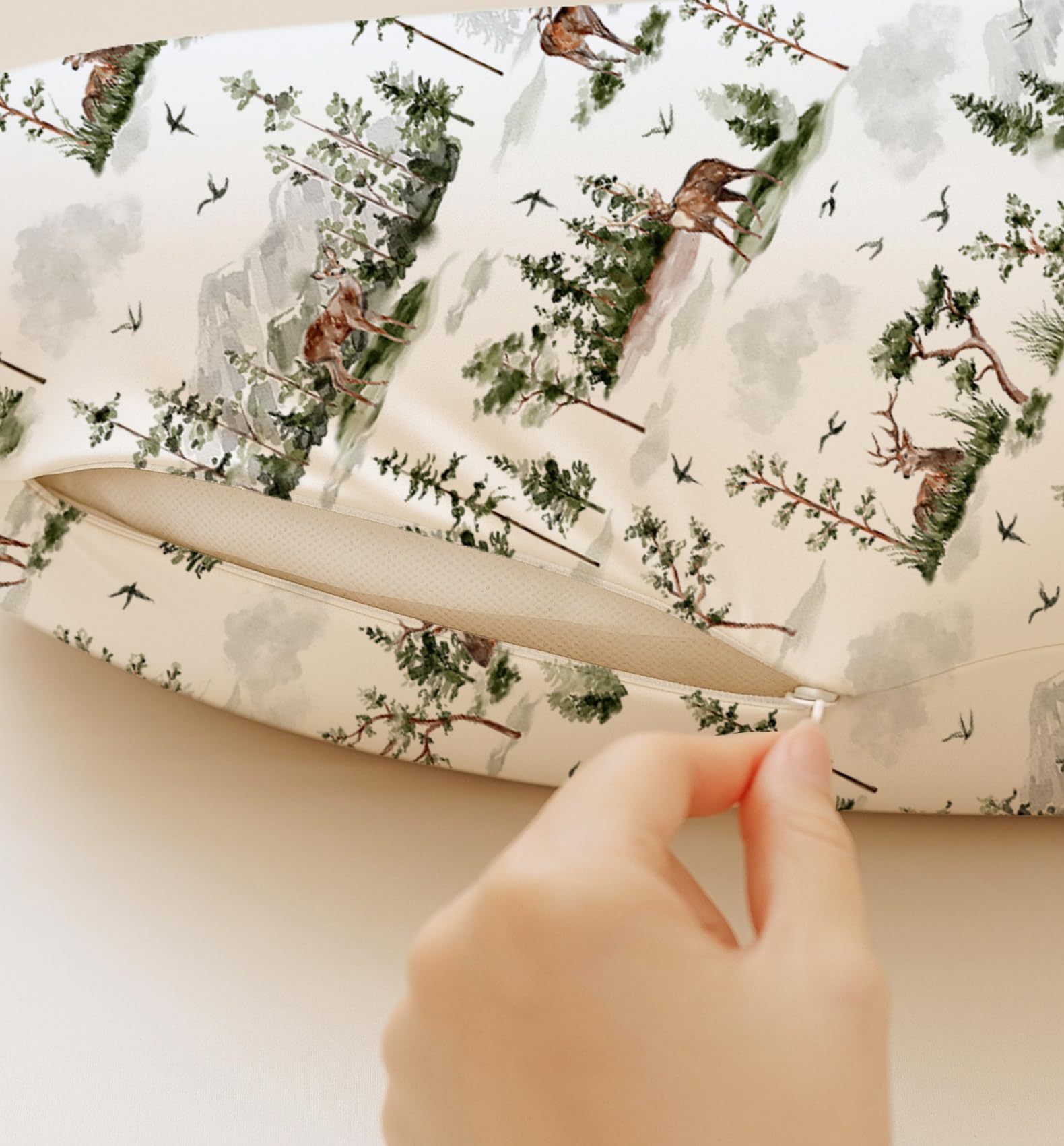 Woodiville nursing pillow cover fits most standard U shaped pillows 25x18