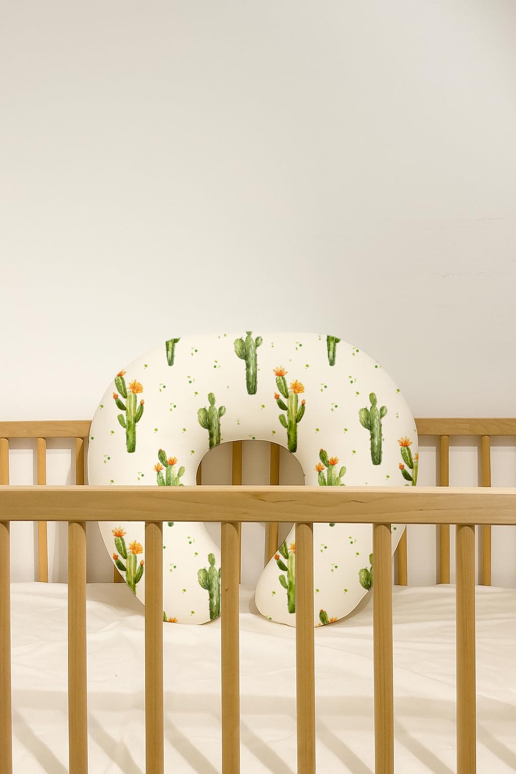 Woodiville nursing pillow cover easy to swap for quick feeding transitions.