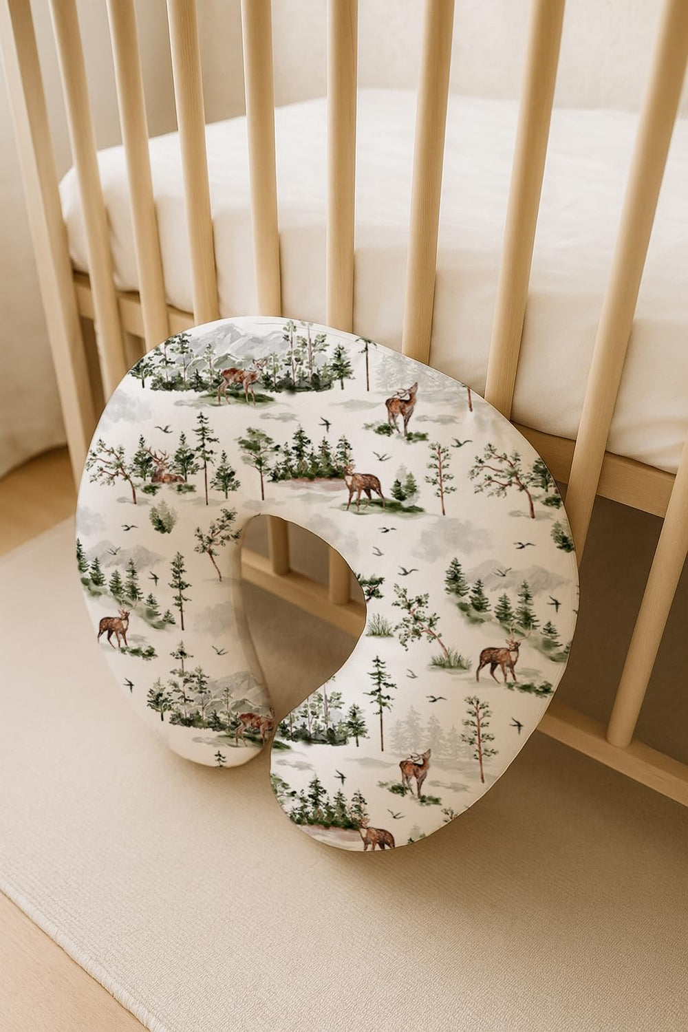 Woodiville nursing pillow cover neutral design complements any nursery