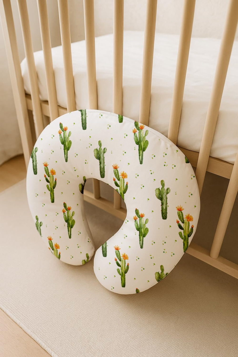 Woodiville breathable pillow covers help baby relax during feeding sessions.