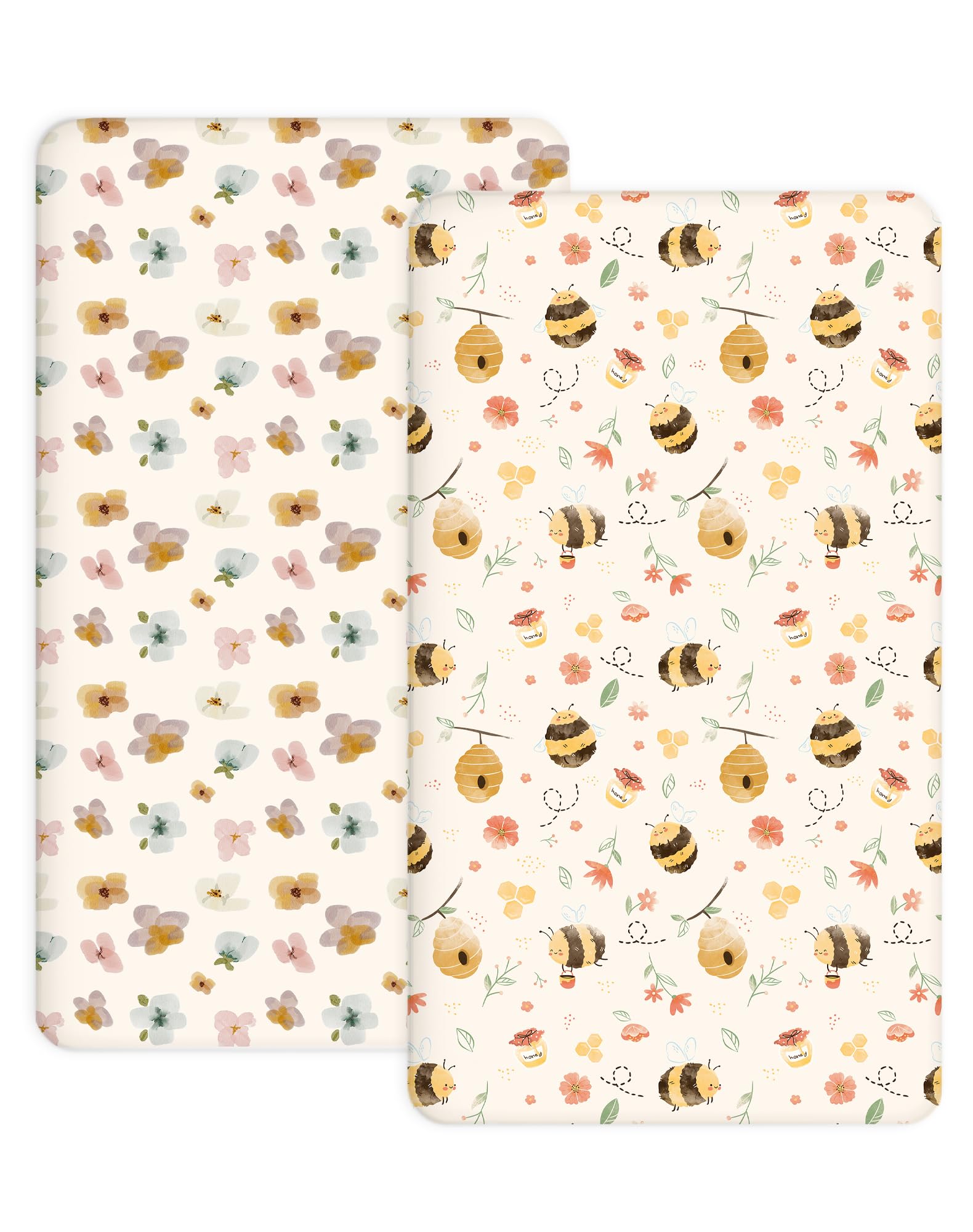 Woodiville Bee Happy pack n play pattern sheets for cozy naps.