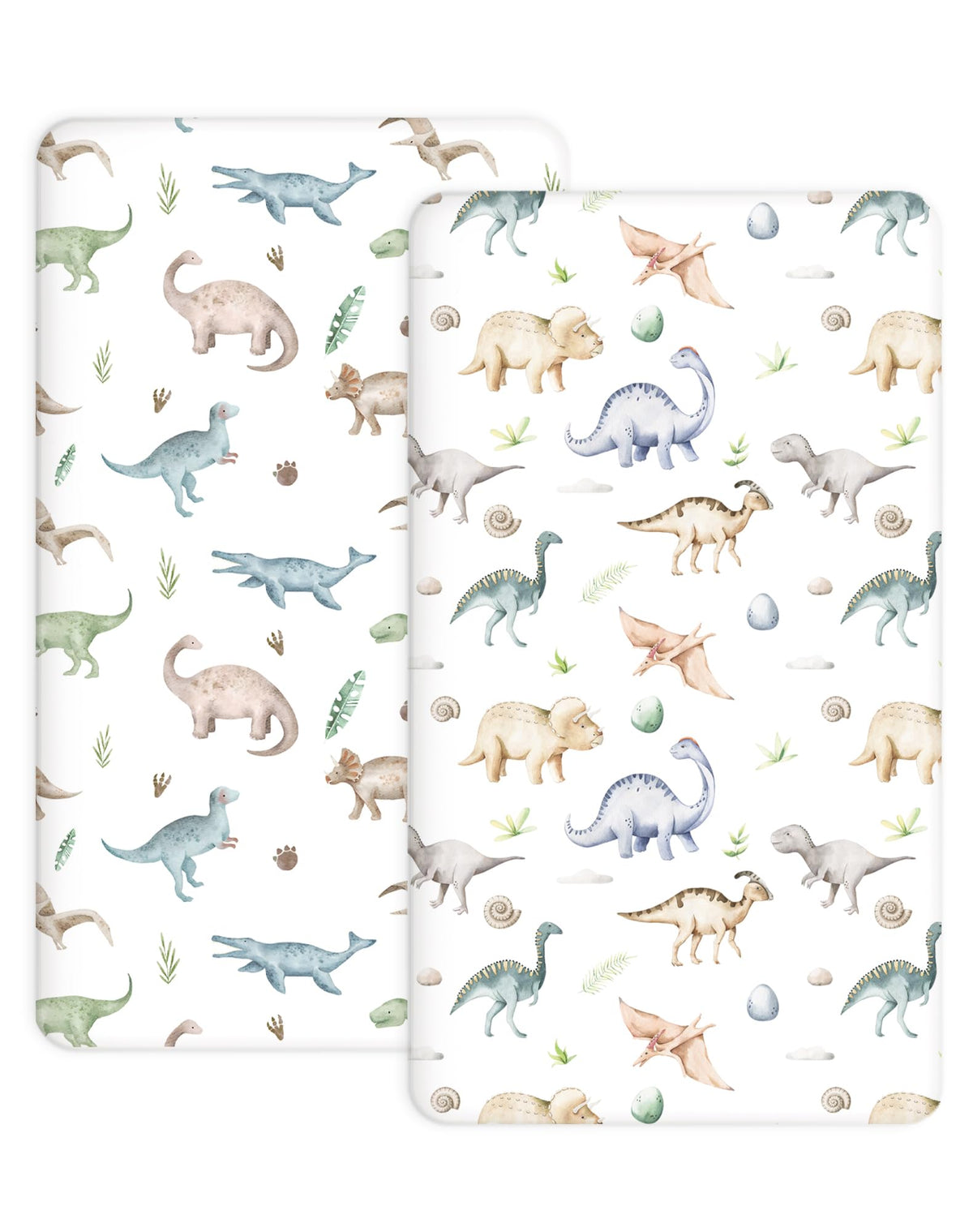 Woodiville Pack N Play sheets with Dino Pals pattern offering snug fit and comfort