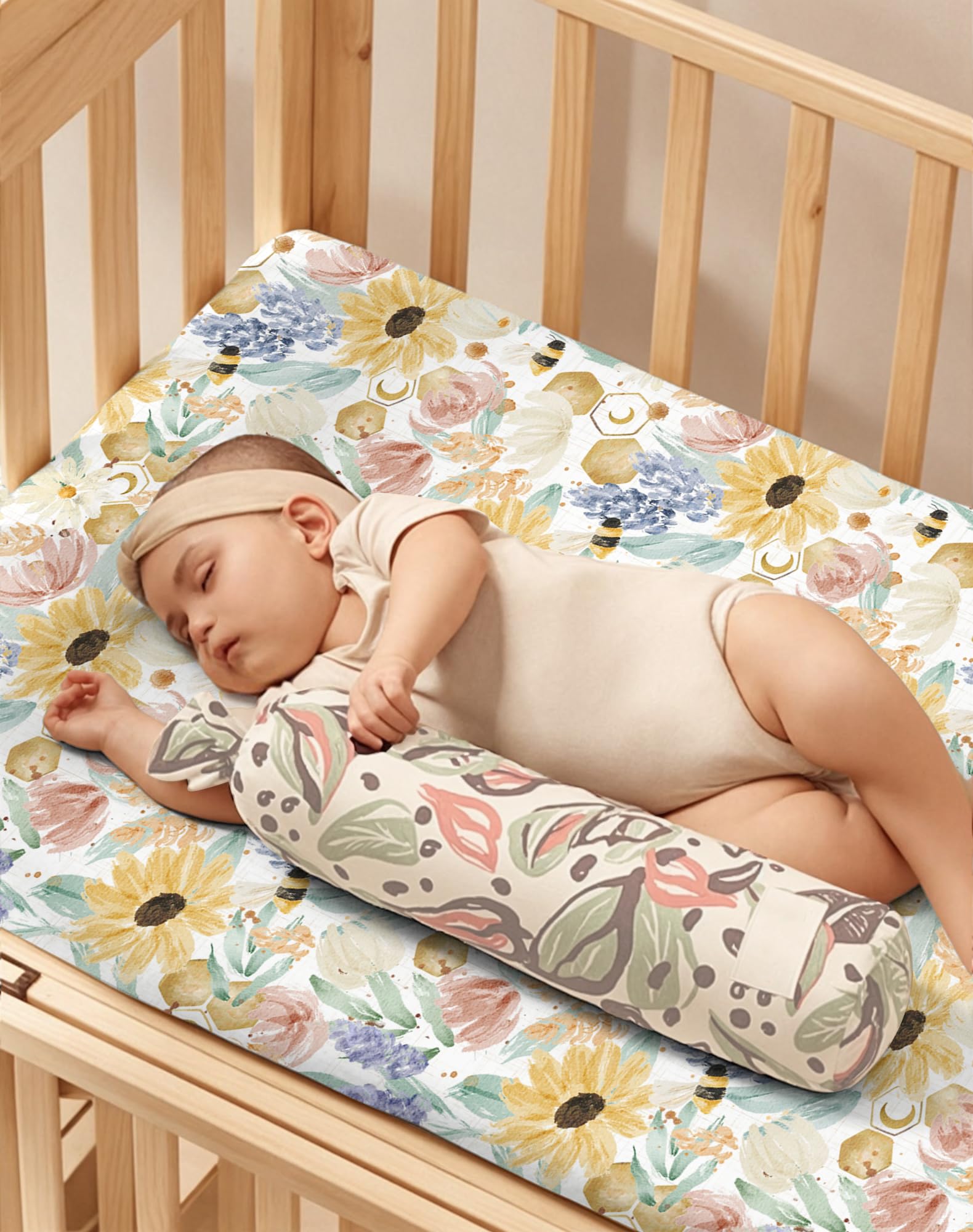 Woodiville Golden Meadow sheet set showing durable elastic band