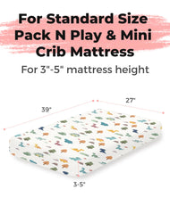 Woodiville jersey-knit pack n play sheets texture for gentle skin contact.