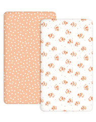 Woodiville Nemo Dots pack n play sheets with snug-fit design.