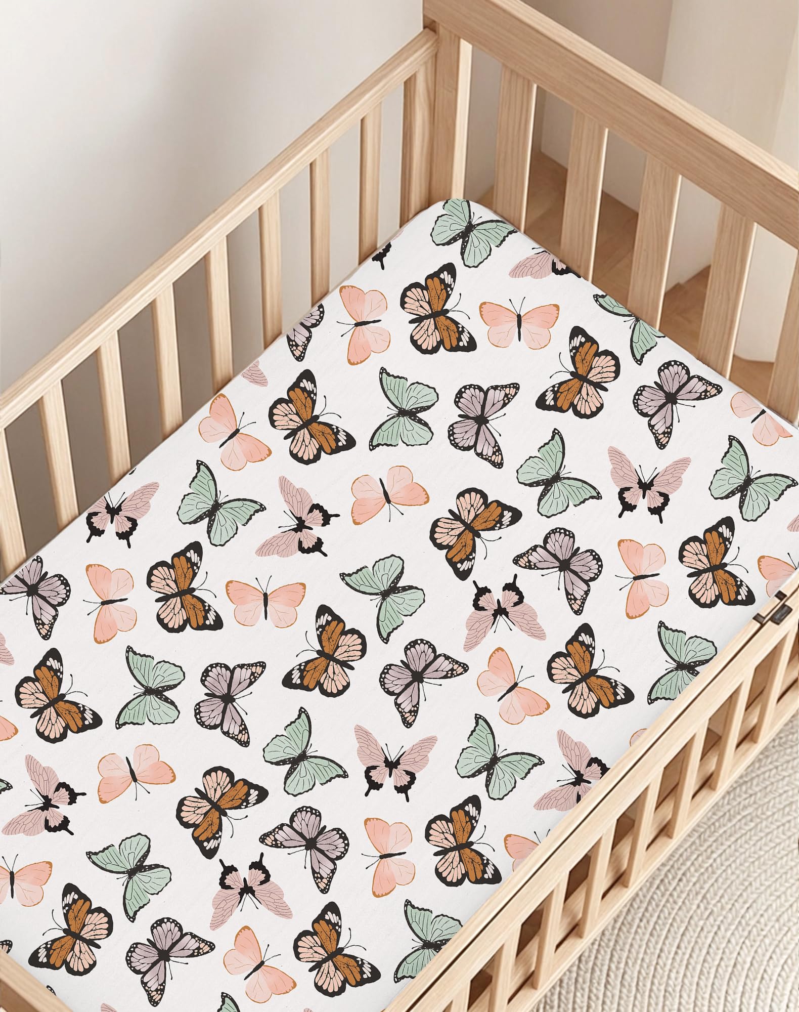 Woodiville Secure-elastic pack n play sheet stays flat and in place