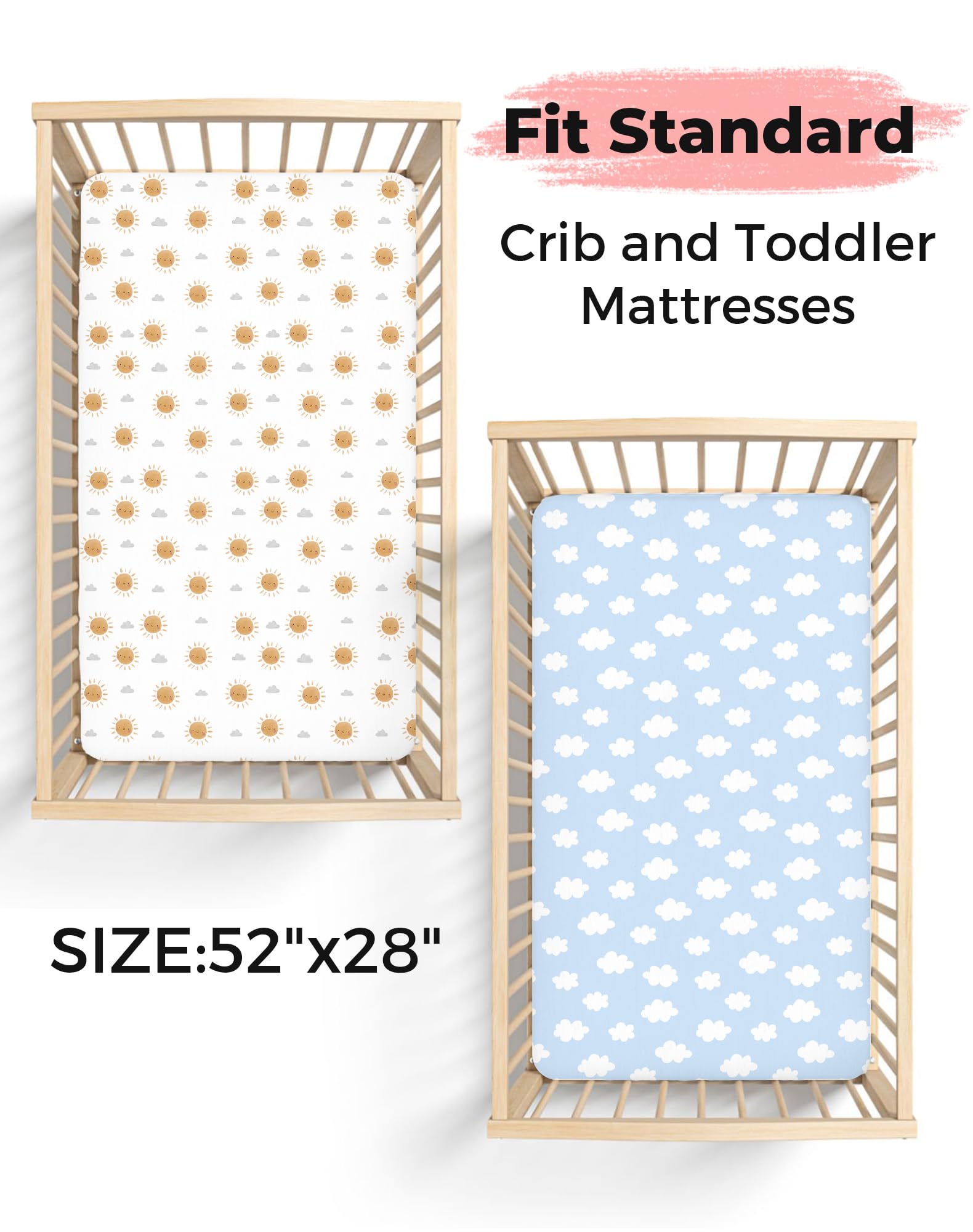 Woodiville Snug Fit crib sheets keep the surface smooth and secure