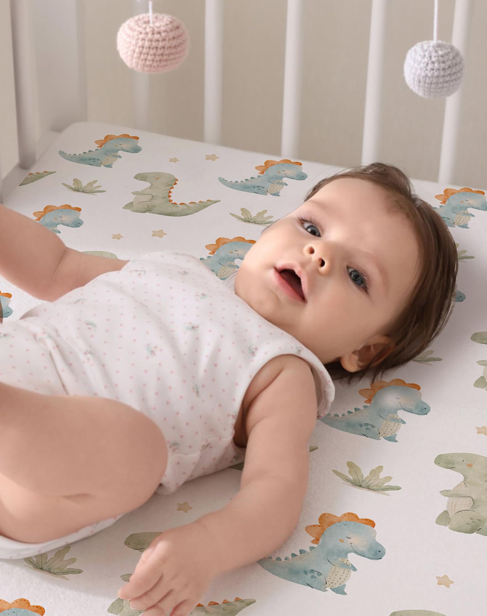 Woodiville soft, breathable jersey knit crib sheets for comfort.