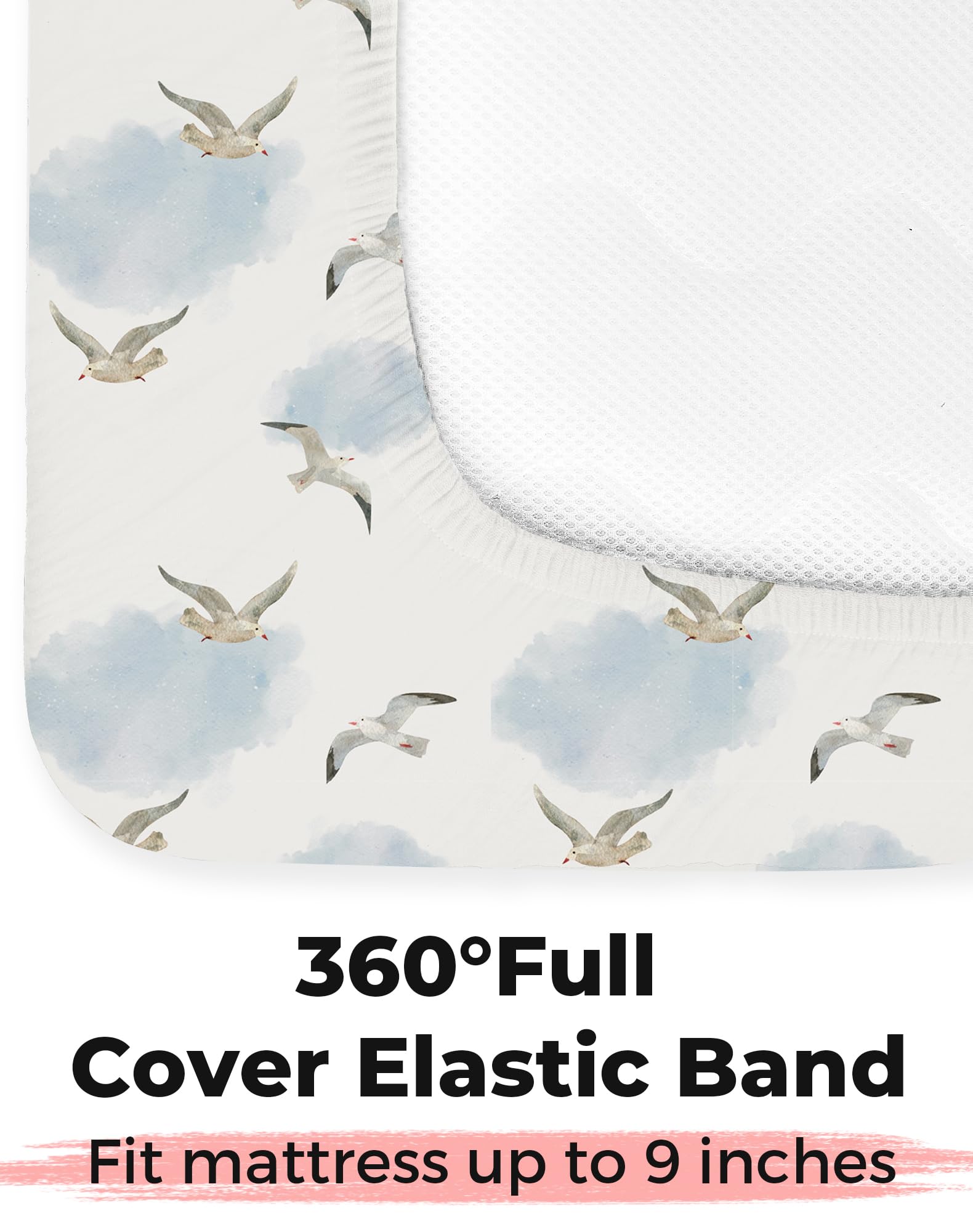 Woodiville soft jersey knit fabric provides breathable comfort for naps.