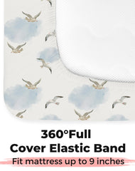Woodiville soft jersey knit fabric provides breathable comfort for naps.