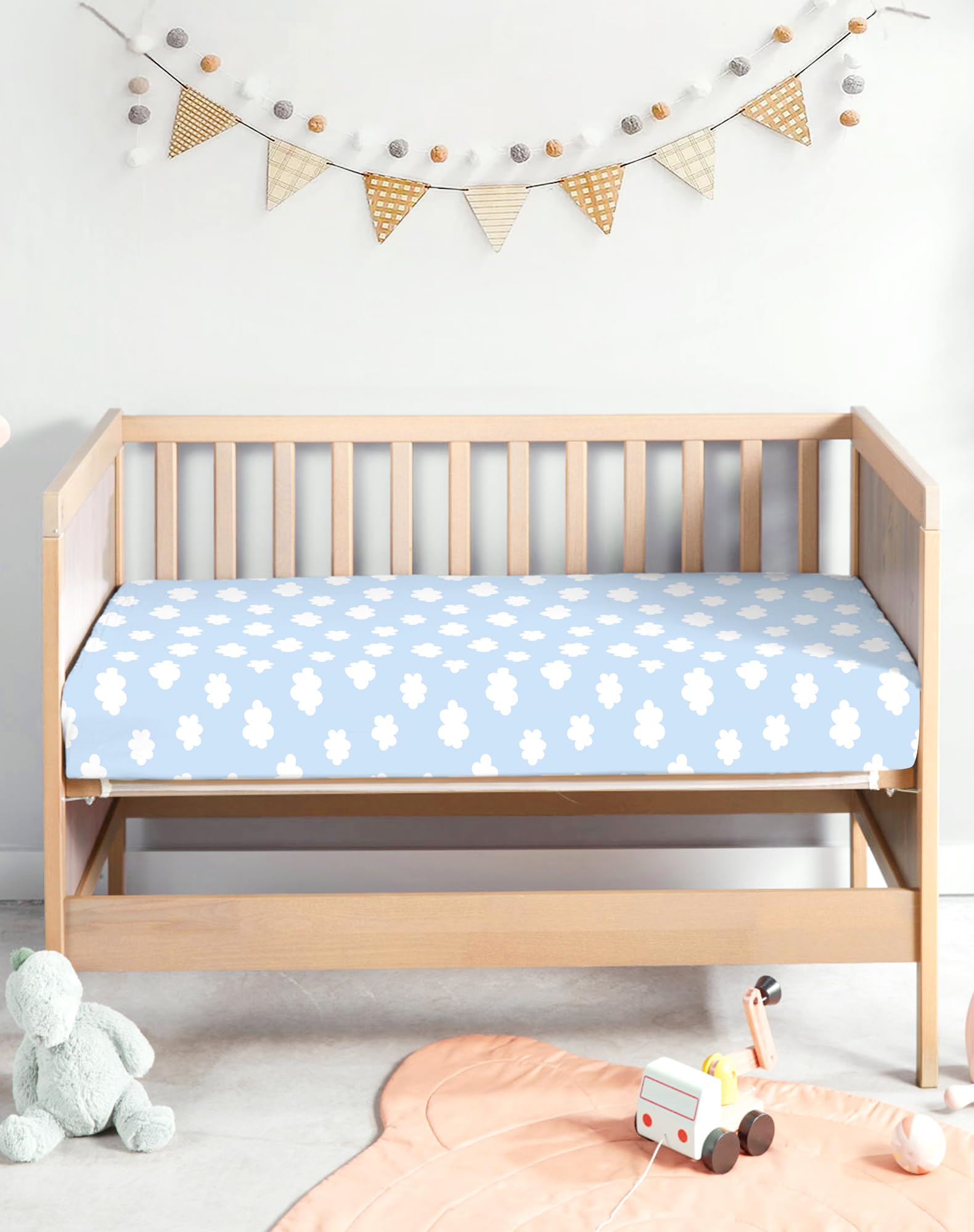 Woodiville Stain Concealing crib sheets hide marks after washes