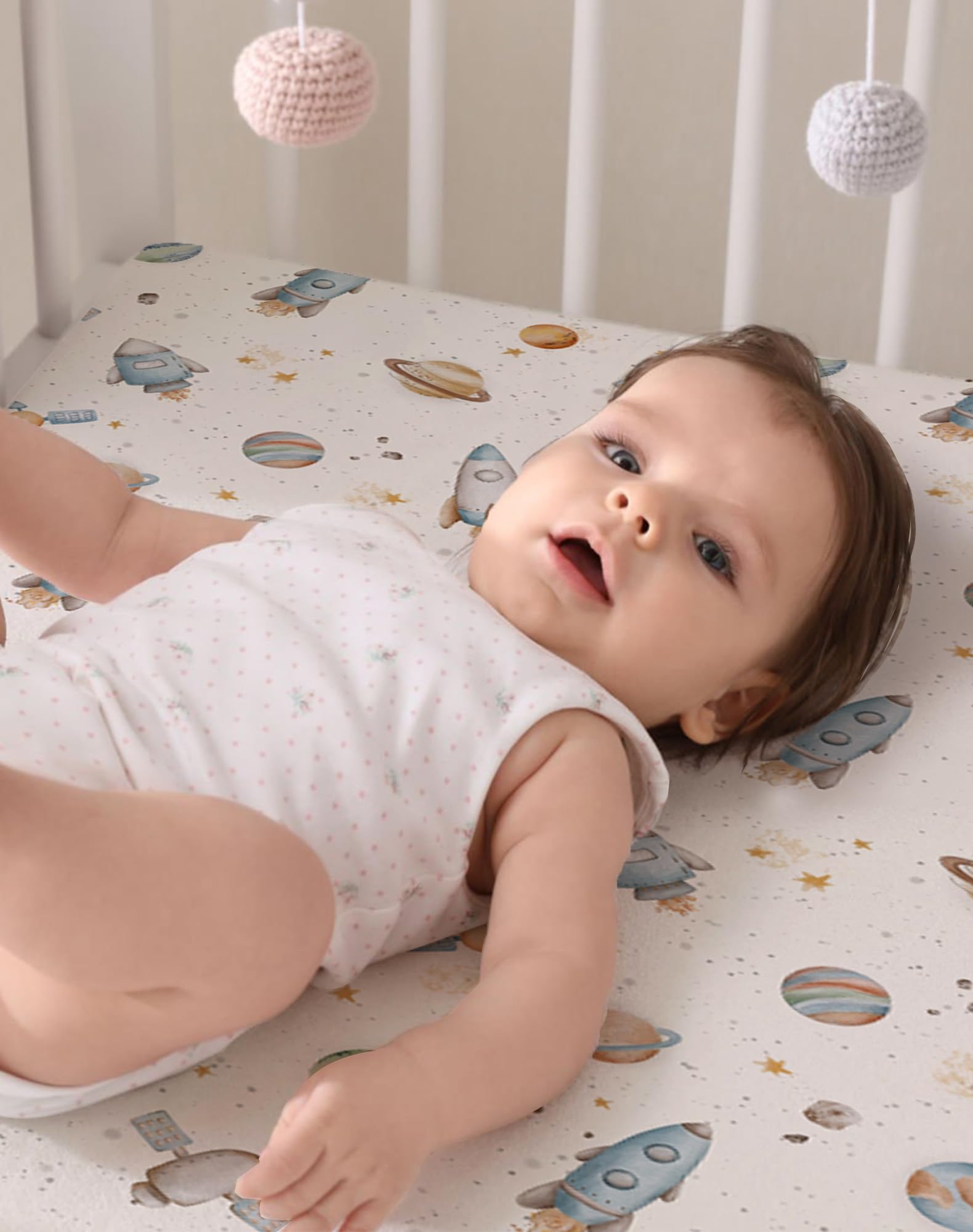 Woodiville Stellar Adventure gift-ready crib sheets for new parents