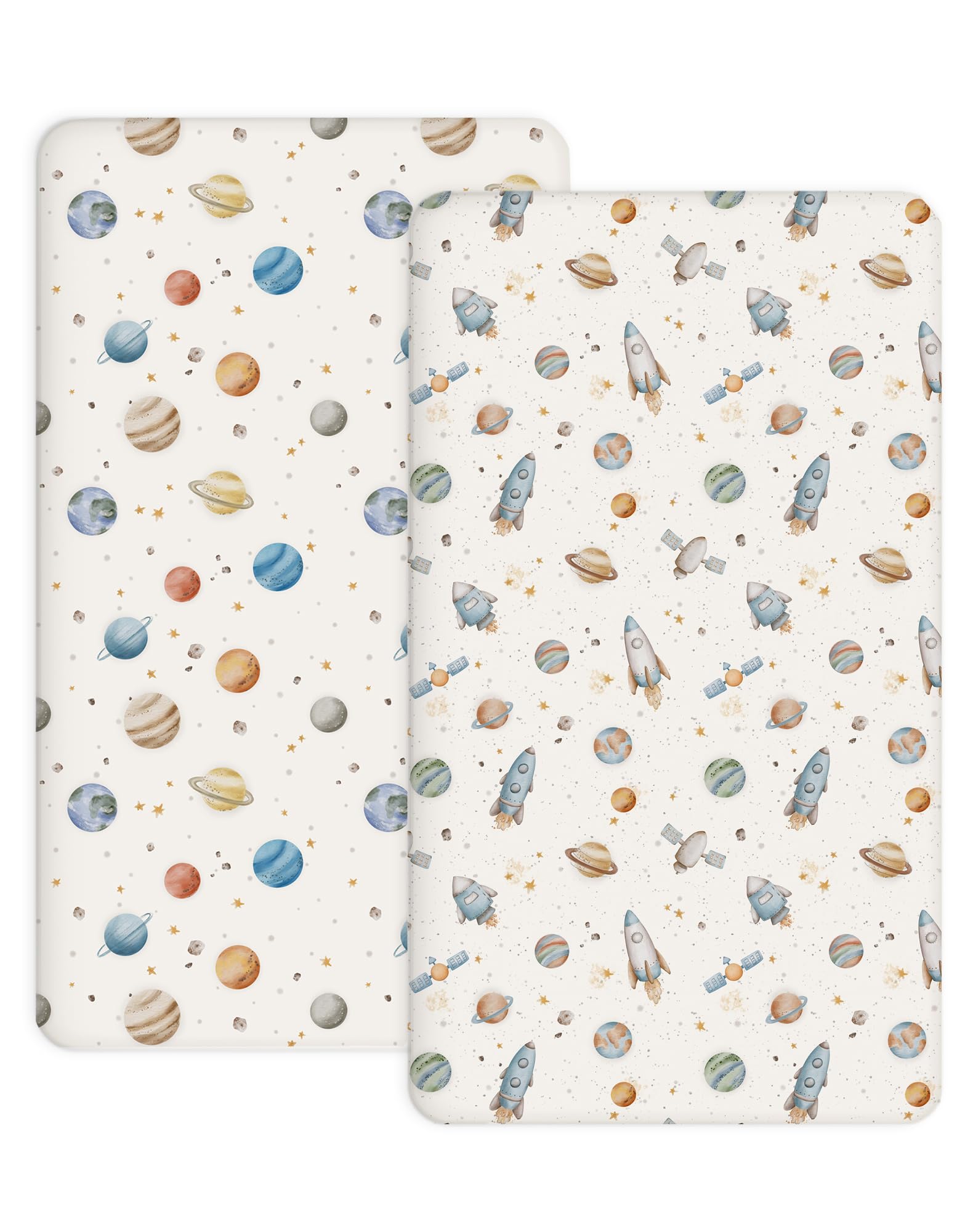Woodiville Stellar Adventure crib sheet with snug fit for 28x52 mattress
