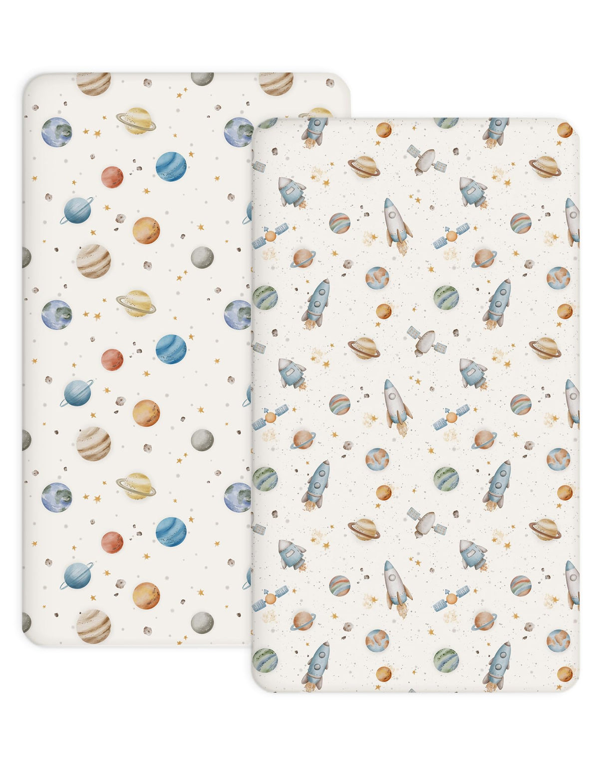 Woodiville Stellar Adventure crib sheet with snug fit for 28x52 mattress
