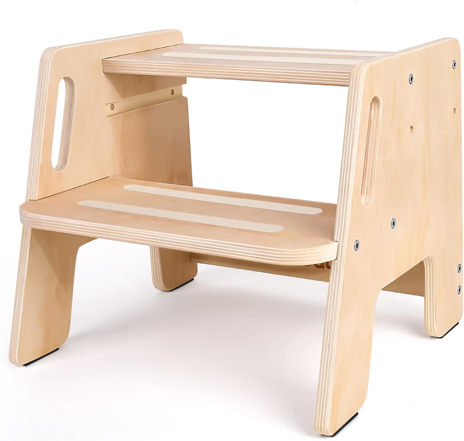 Woodure toddler step stool with adjustable height for growing kids