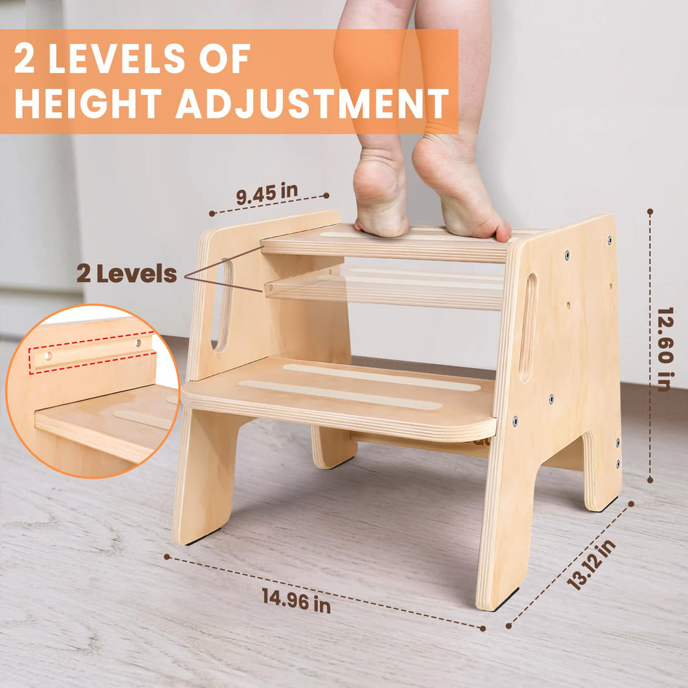 Woodure wooden toddler stool ideal for bathroom or kitchen