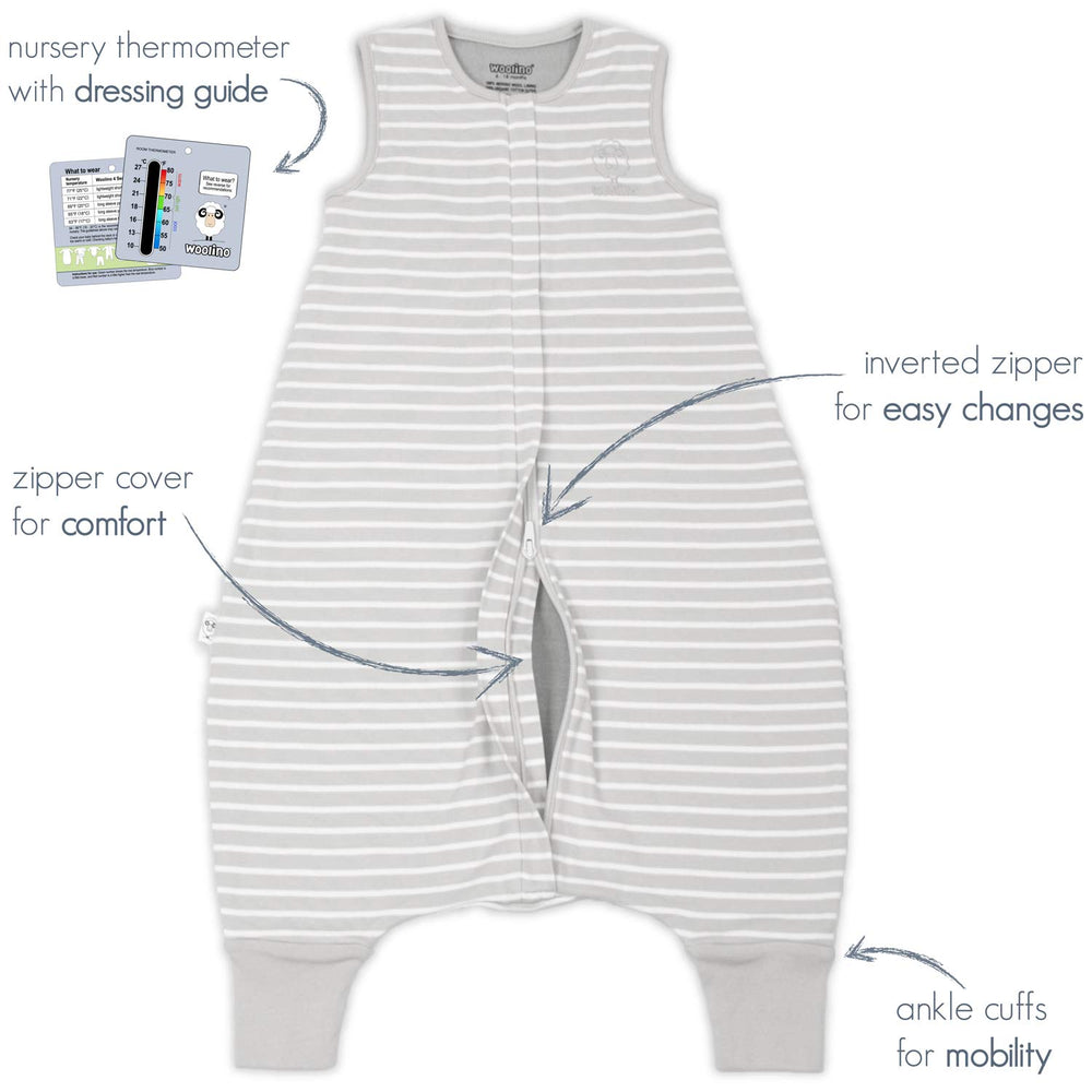 Woolino 4 Season Baby Sleep Bag Gray size 6-18m on display