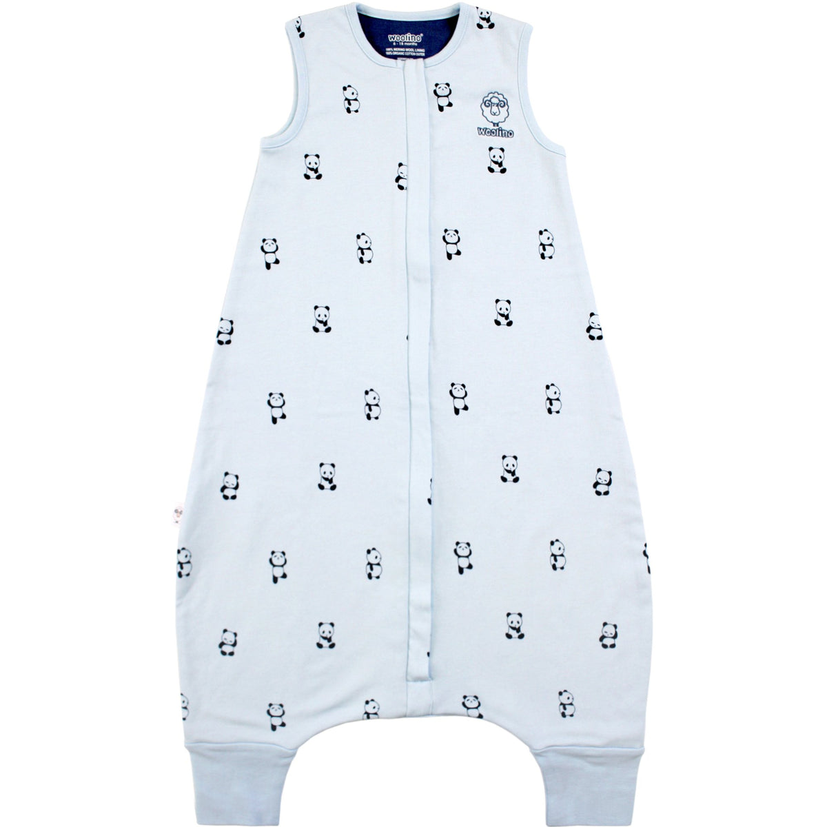 Woolino 4-season sleep bag panda feet keeps baby warm and safe during seasons.