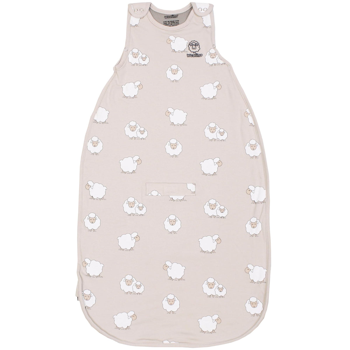 Woolino front view sleeping sack for all season toddler comfort.