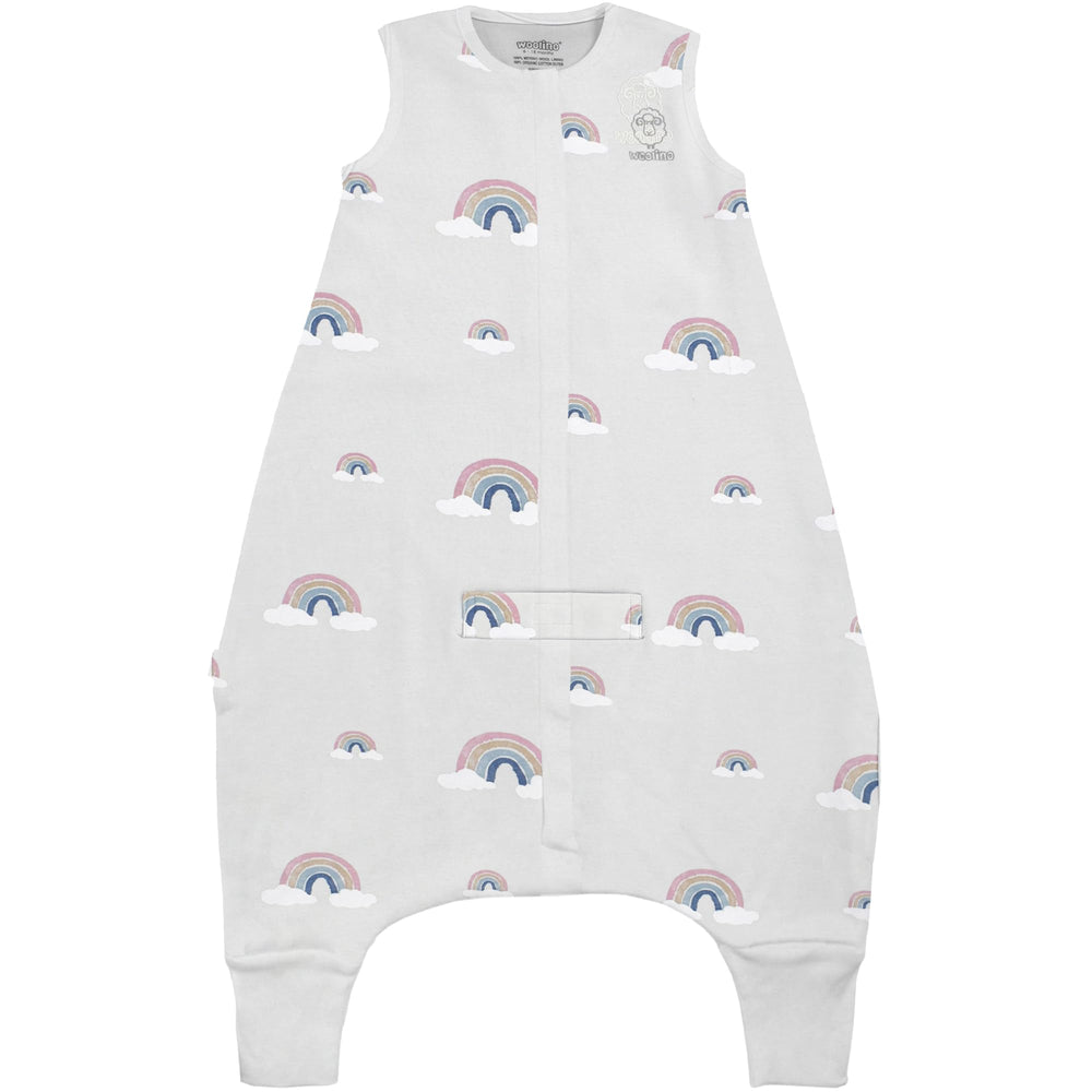 Woolino baby sleep bag with feet opening for mobility and comfort.