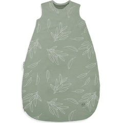 Woolino Sage sleeping bag front view with soft merino lining and organic cotton outer for year-round comfort.