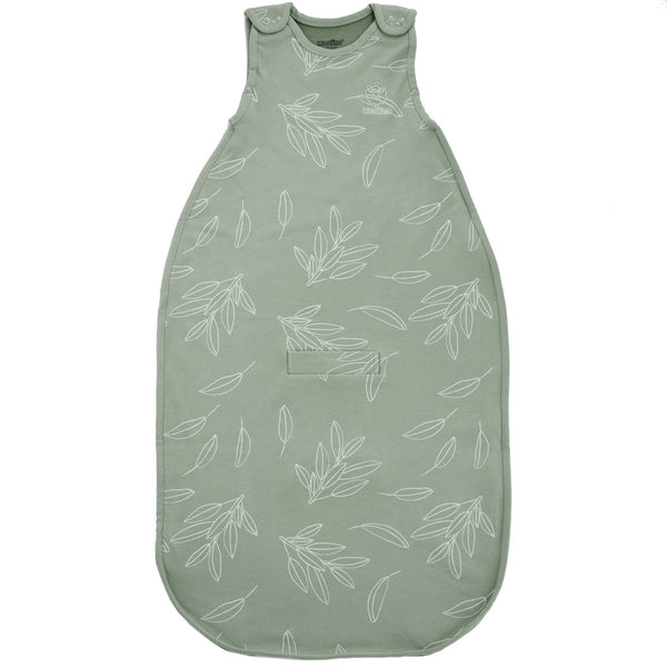 Woolino Merino Ultimate Sleep Sack in Sage shown on crib for year round comfort.