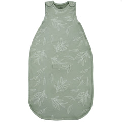 Woolino Merino Ultimate Sleep Sack in Sage shown on crib for year round comfort.