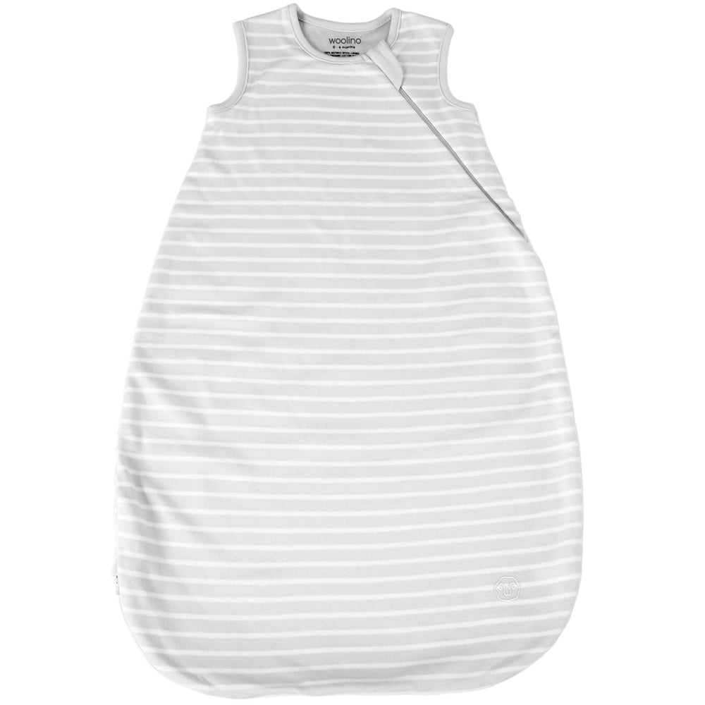 Woolino organic cotton outer in birch gray texture for breathability.