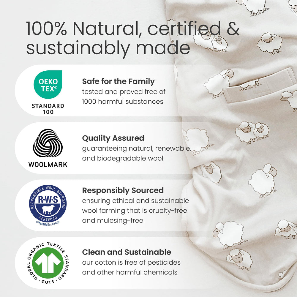 Woolino organic cotton outer close-up highlighting breathable natural fabric.