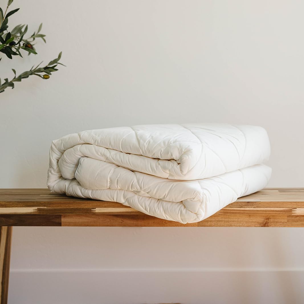 Woolino queen duvet insert with plush organic cotton shell for comfort