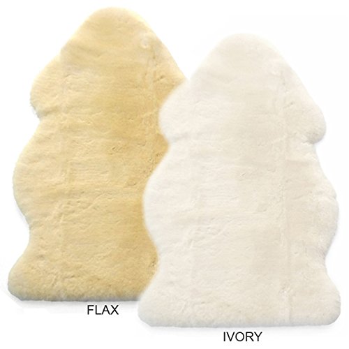 Woolino Sheepskin Rug Ivory close-up—silky Merino wool texture for lounging.
