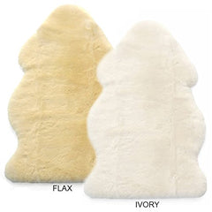 Woolino Sheepskin Rug Ivory close-up—silky Merino wool texture for lounging.