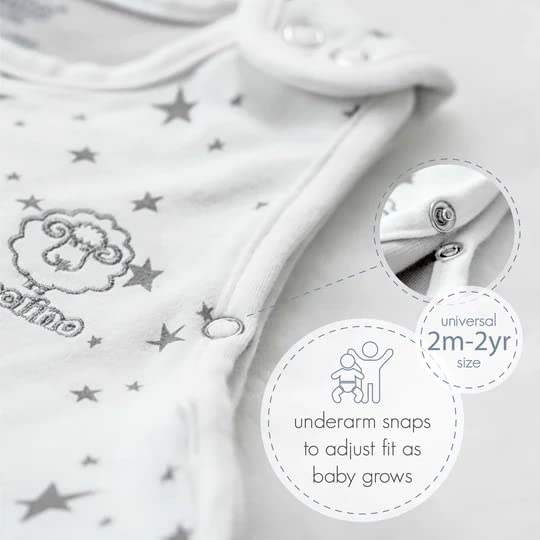 Woolino star-gray under-arm snaps shown for growth feature