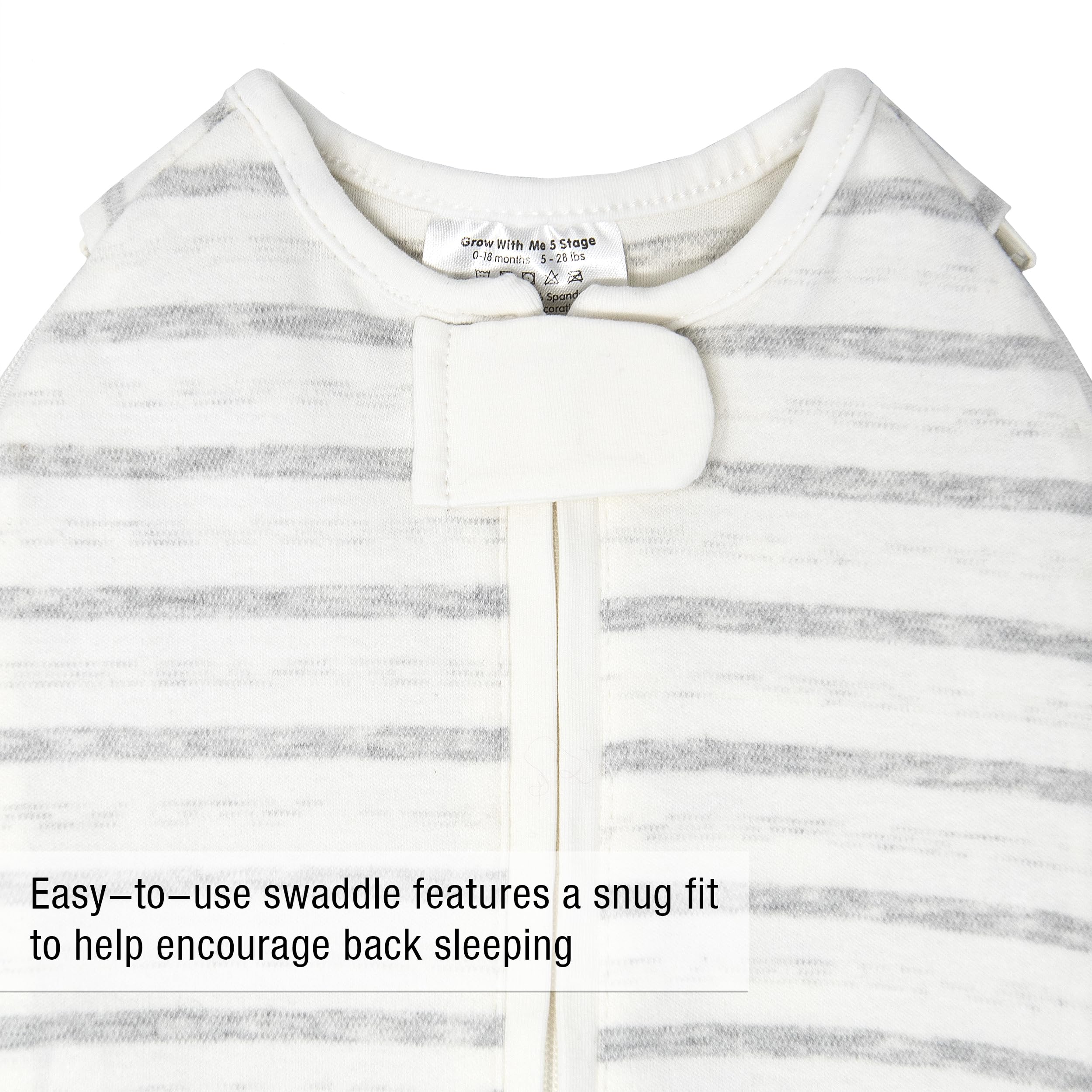 Woombie Grow With Me Stage Three arms-free sleeper enables natural arm movement.