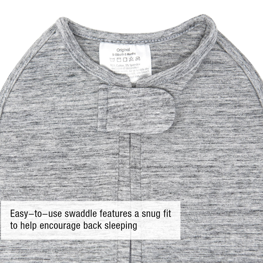 Ergonomic and patented Woombie Swaddle design from RN BSN team.
