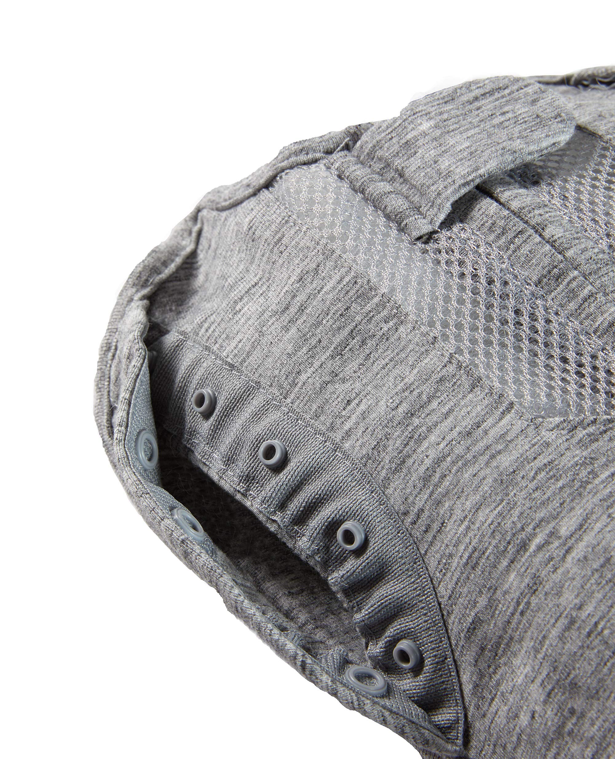 Woombie arms-in-out design adapts as baby grows.