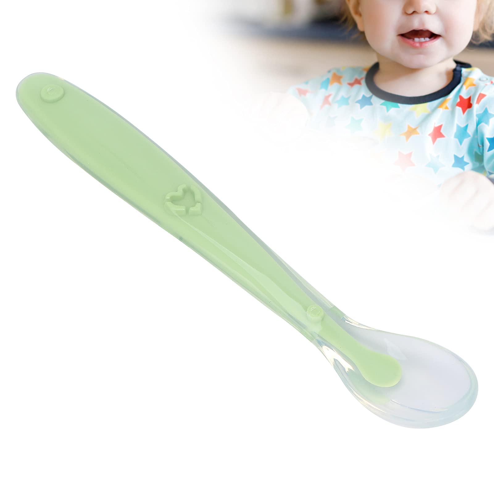 Flat round head guides easy placement in baby's mouth