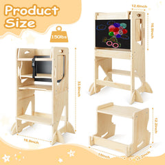 WORLDMX learning tower with blackboard encourages independent play and creativity