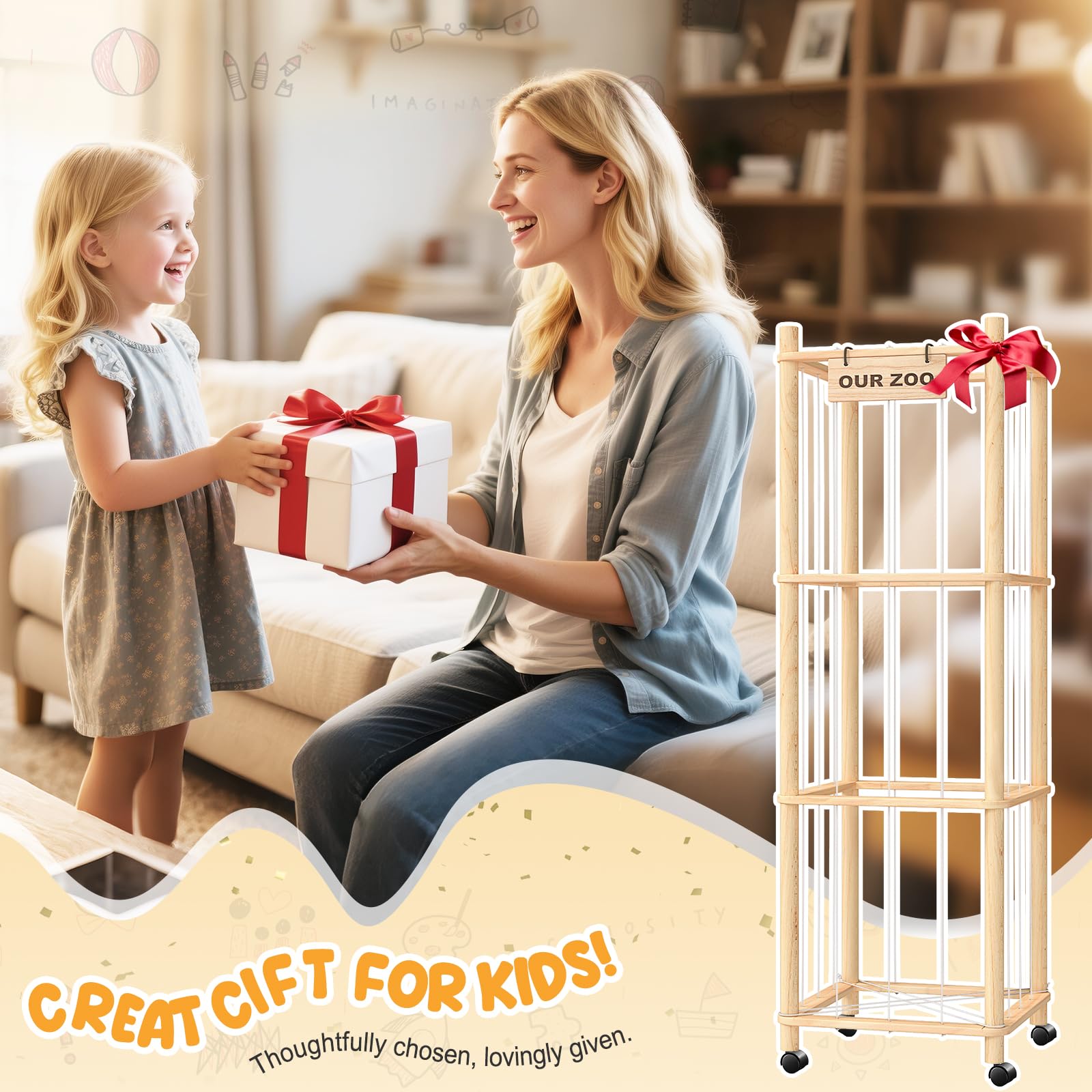 WORLDMX vertical design encourages tidy playtime and organization.