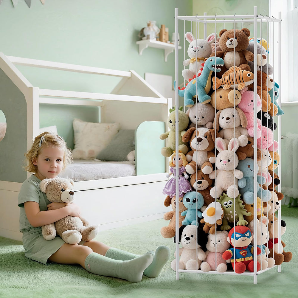 WORLDMX zoo-style plush organizer, open display for favorites