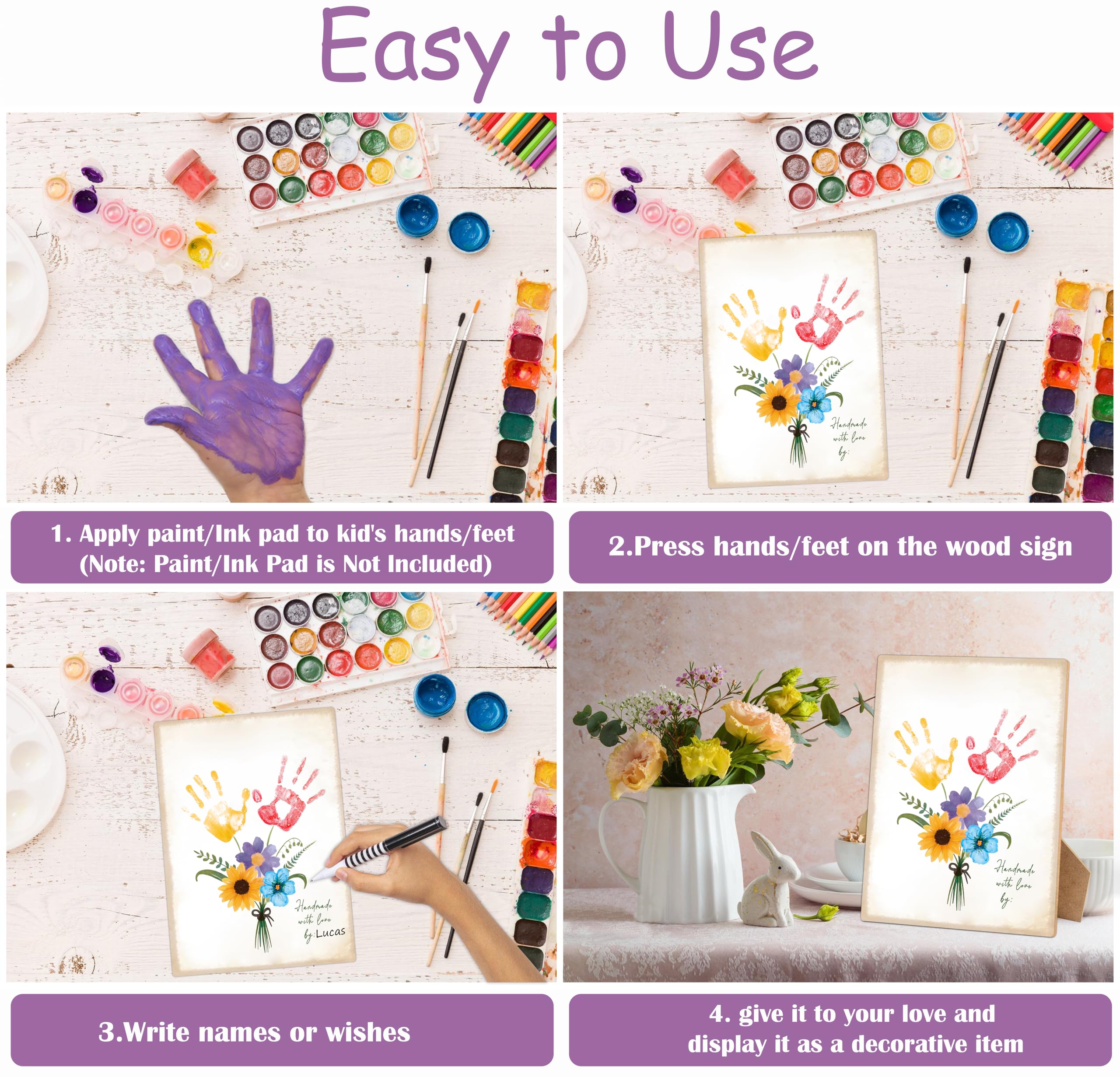 Woukaup handprint photo prop keepsake for memories.