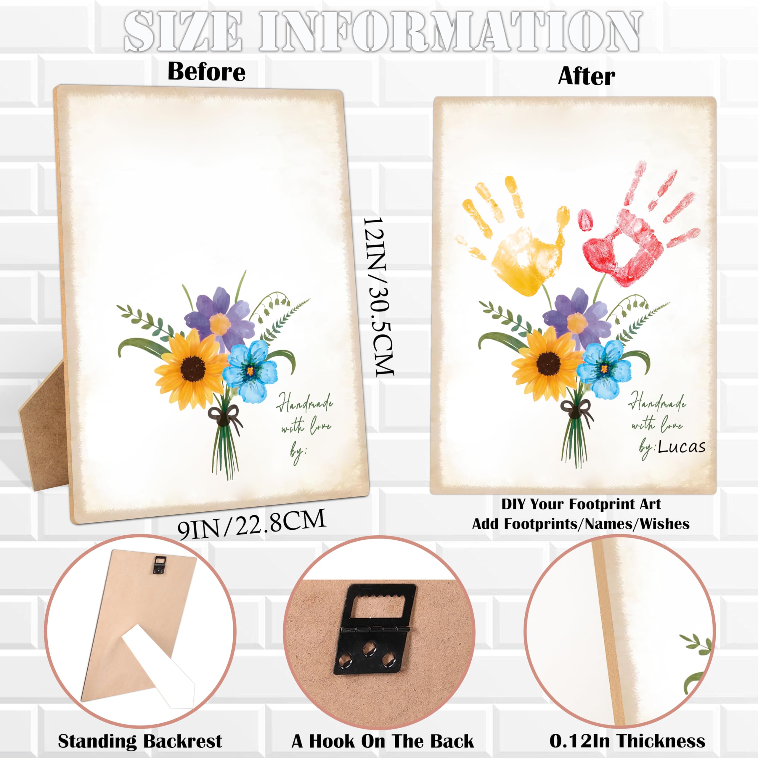 Woukaup Mothers Day handprint kit inside, ready for family crafts.
